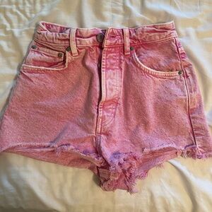 Zara pink denim shorts, size 0
